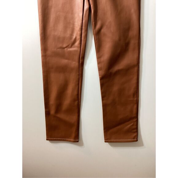 Staud Elliot Brown Faux Leather Pants - Picture 8 of 16